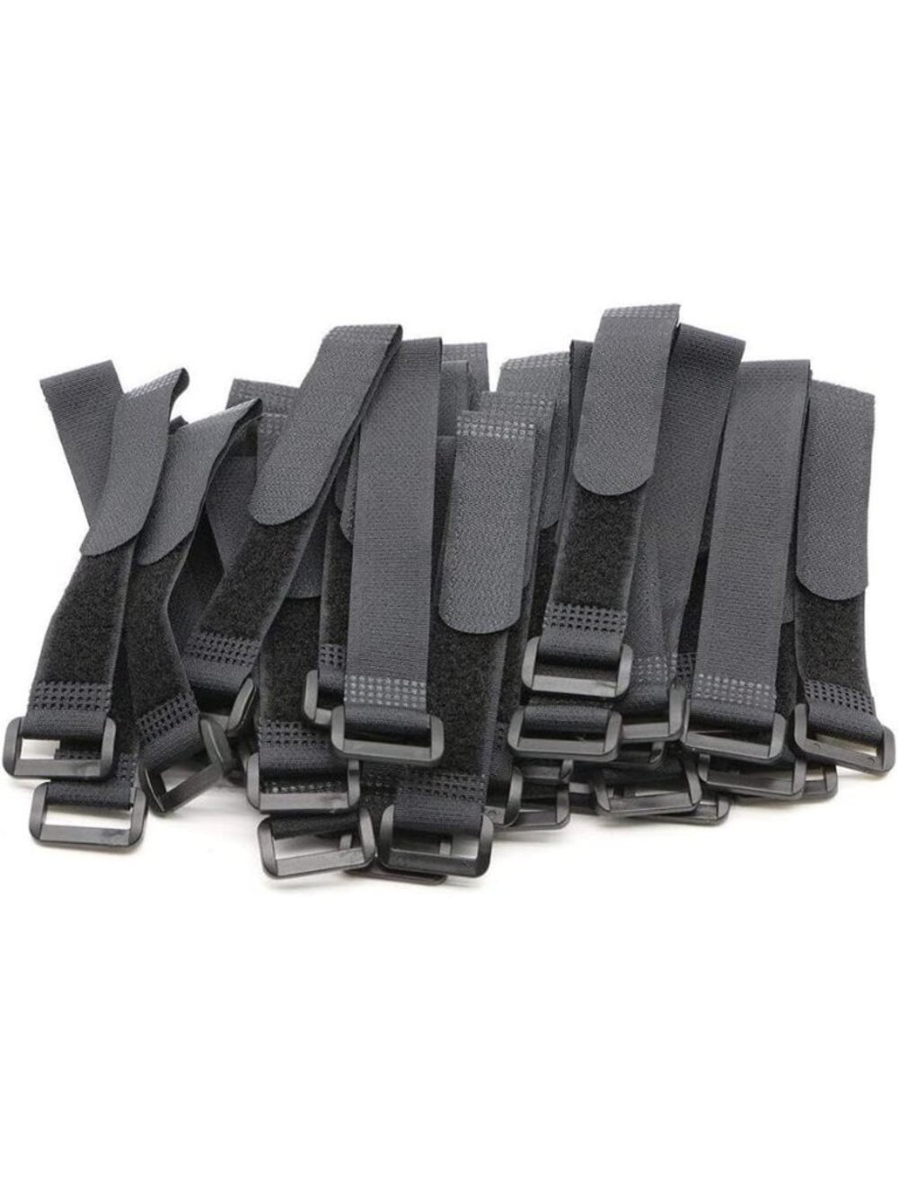25 Pack Reusable Cable Ties 24 Inch Hook Loop Cord Organizer Straps D Ring Black